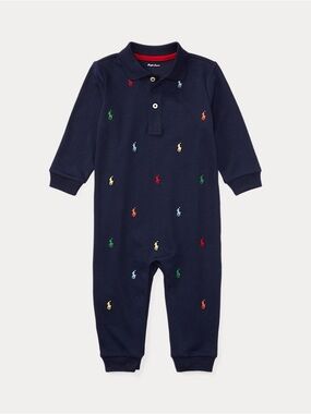 Ralph Lauren Polo Pony Soft Cotton Polo Coverall Size 6 months